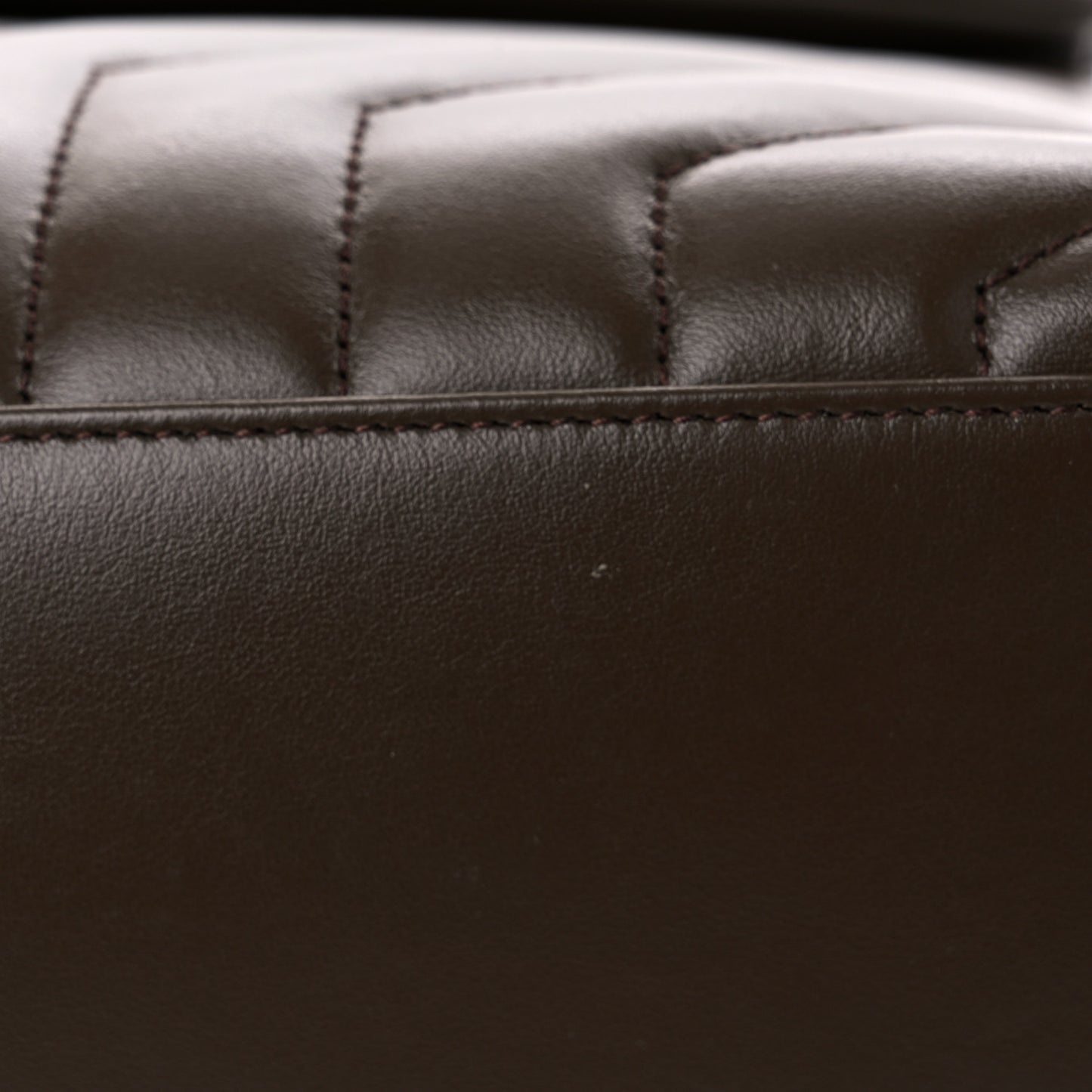 Calfskin Y Quilted Monogram Medium Loulou Chain Satchel Soil Brown