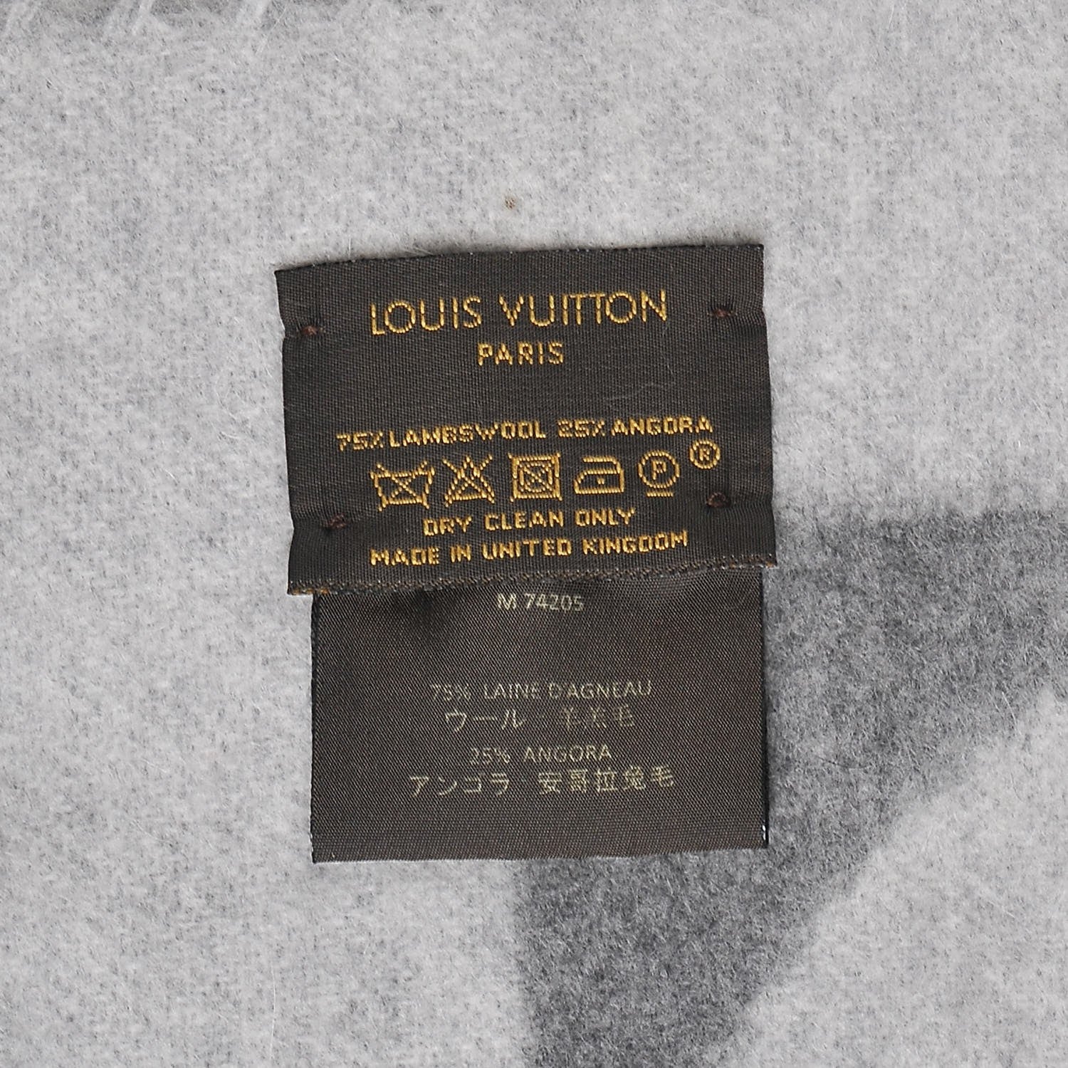 Louis Vuitton Lambswool Angora Cardiff Scarf Grey 3 of 5