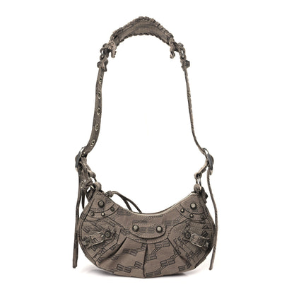 Balenciaga Jacquard Canvas BB Monogram Le Cagole Shoulder Bag XS Beige Brown 1 of 13