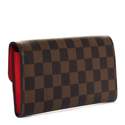 Louis Vuitton Damier Ebene Emilie Wallet Red 2 of 9