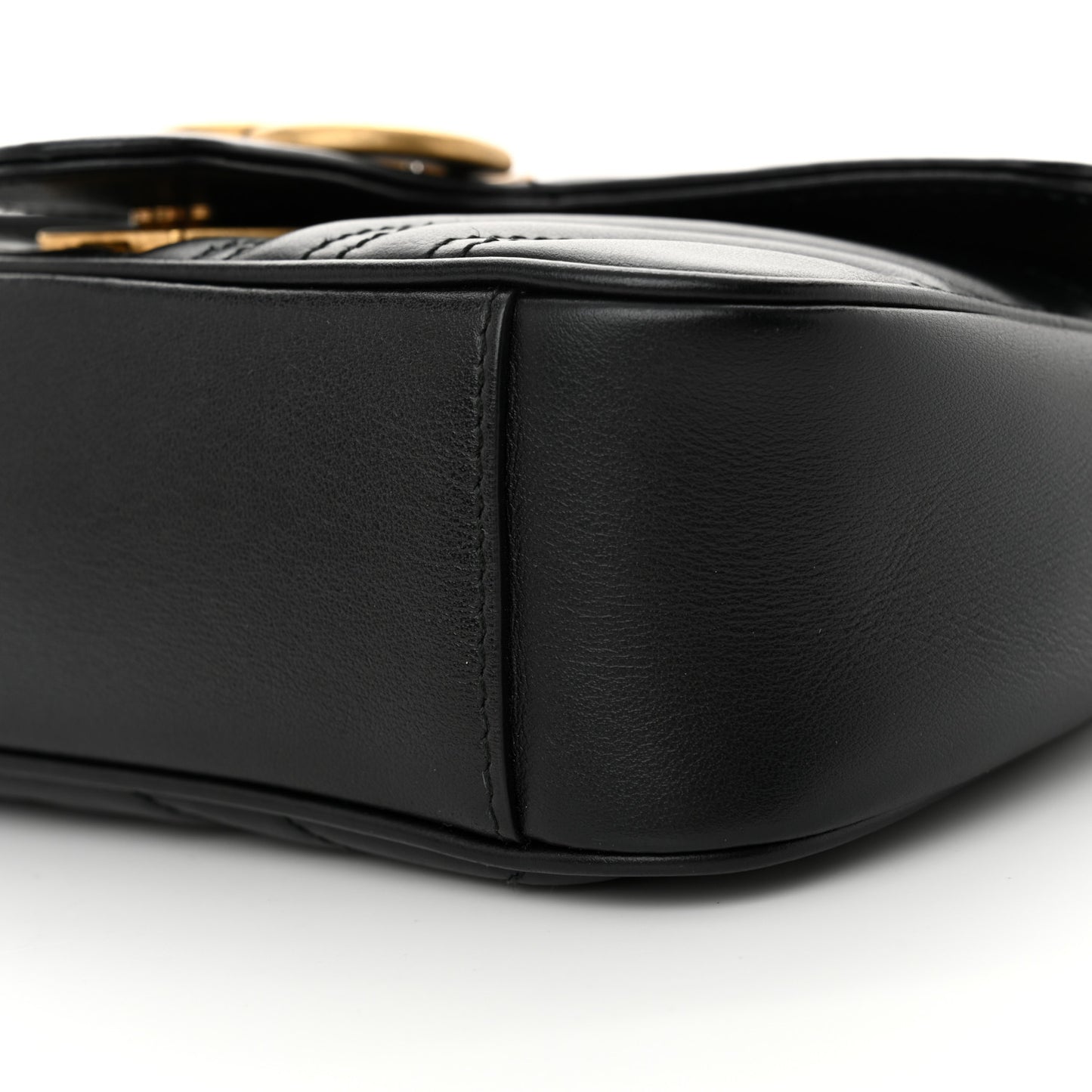 Calfskin Matelasse Mini GG Marmont Shoulder Bag Black