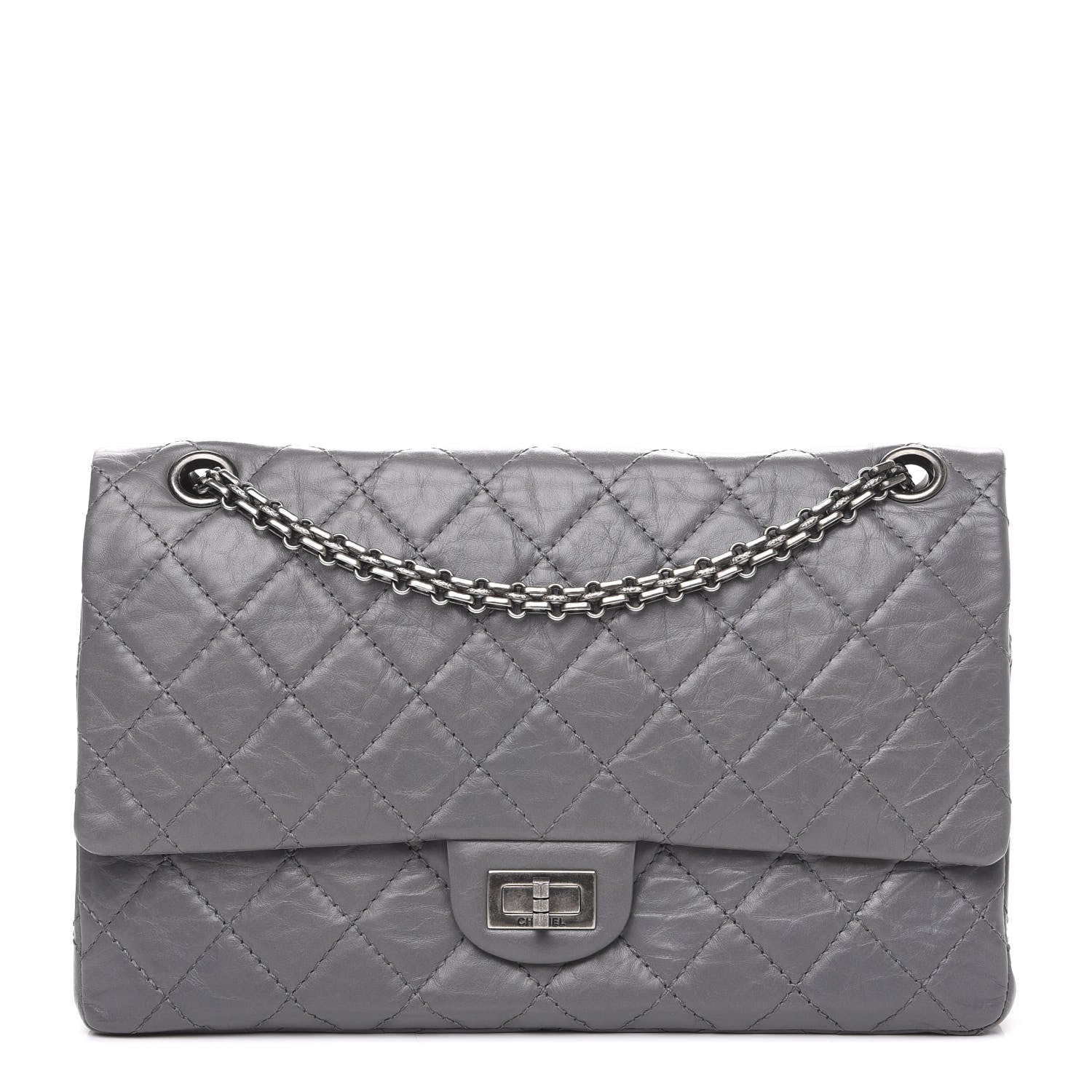 Chanel Aged Calfskin Quilted 2.55 Reissue 226 Flap Grey 1 of 13