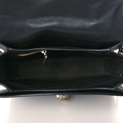 Valentino Garavani Vitello Medium Rockstud Flap Saddle Bag Black 5 of 9