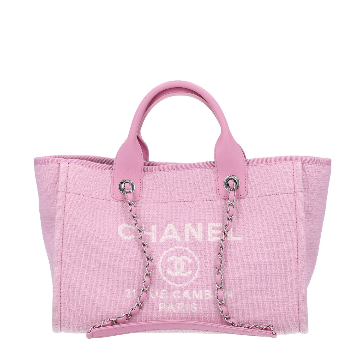 Chanel Mixed Fibers Small Deauville Tote Dark Pink 1 of 10