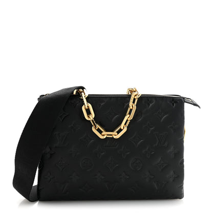 Louis Vuitton Lambskin Embossed Monogram Coussin PM Black 1 of 10