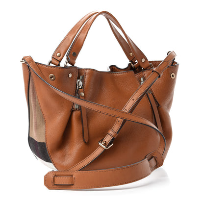 Burberry Brit Calfskin House Check Medium Maidstone Saddle Brown 3 of 11