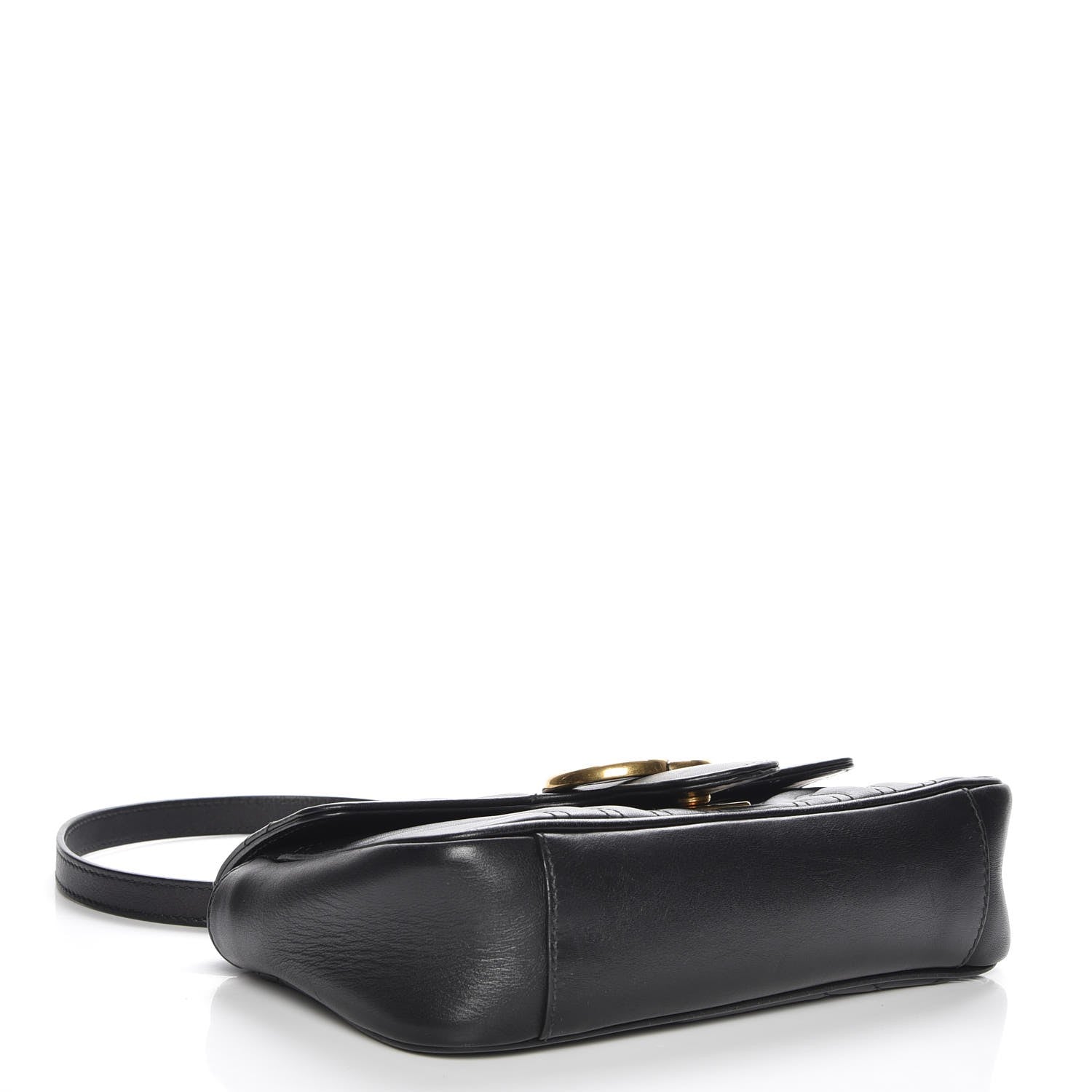 Gucci Calfskin Matelasse Mini GG Marmont Shoulder Bag Black 4 of 9