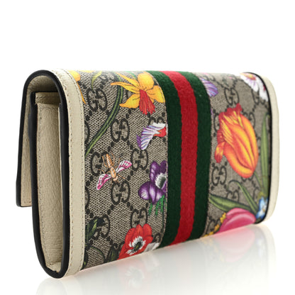 Gucci GG Supreme Monogram Flora Web Ophidia Continental Wallet White 3 of 6