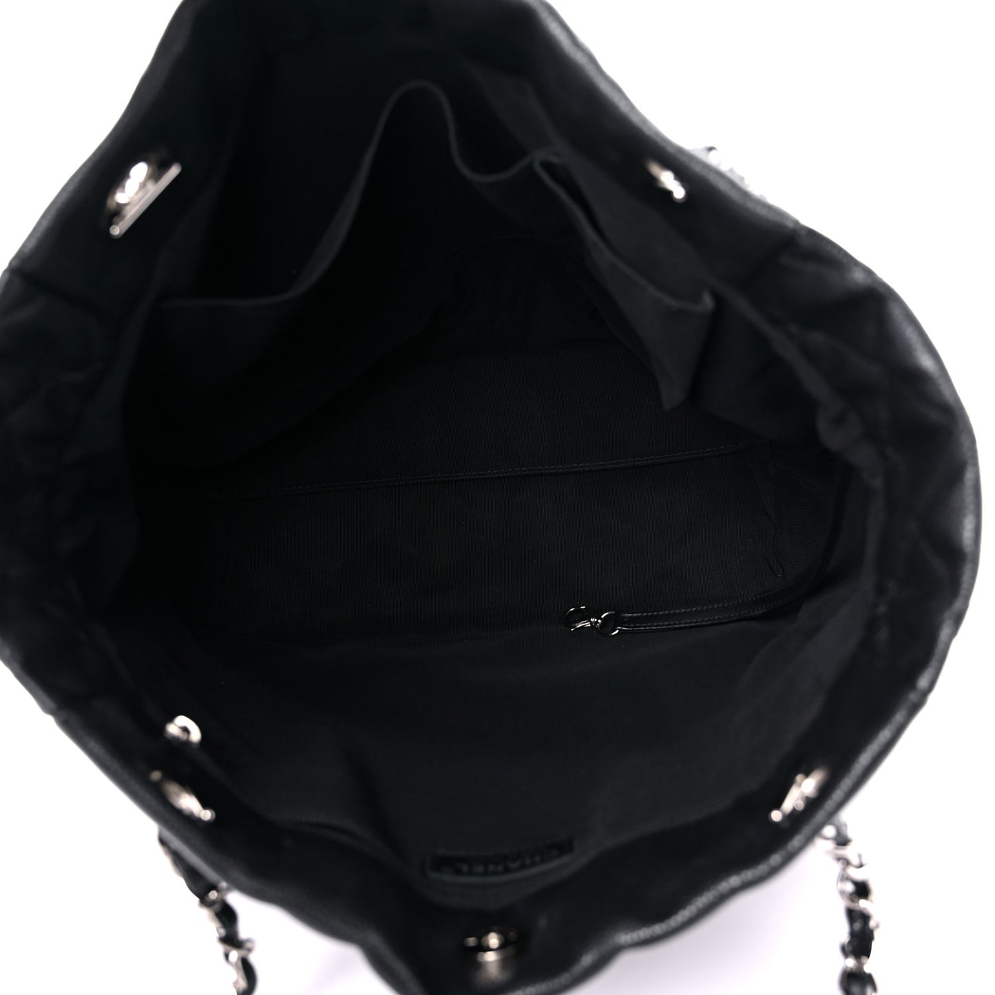 Soft Caviar Large Timeless CC Shopping Tote Black