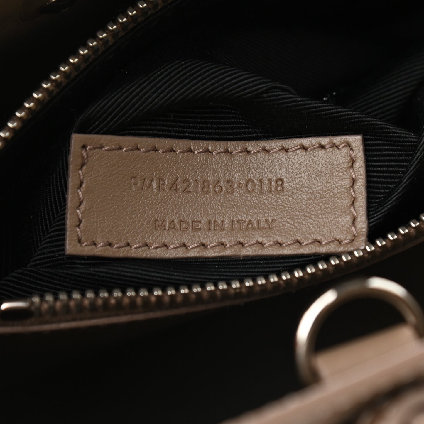 Grained Calfskin Topstich Baby Sac De Jour Taupe