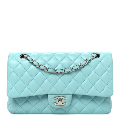 Chanel Lambskin Quilted Medium Double Flap Light Blue 1 of 12