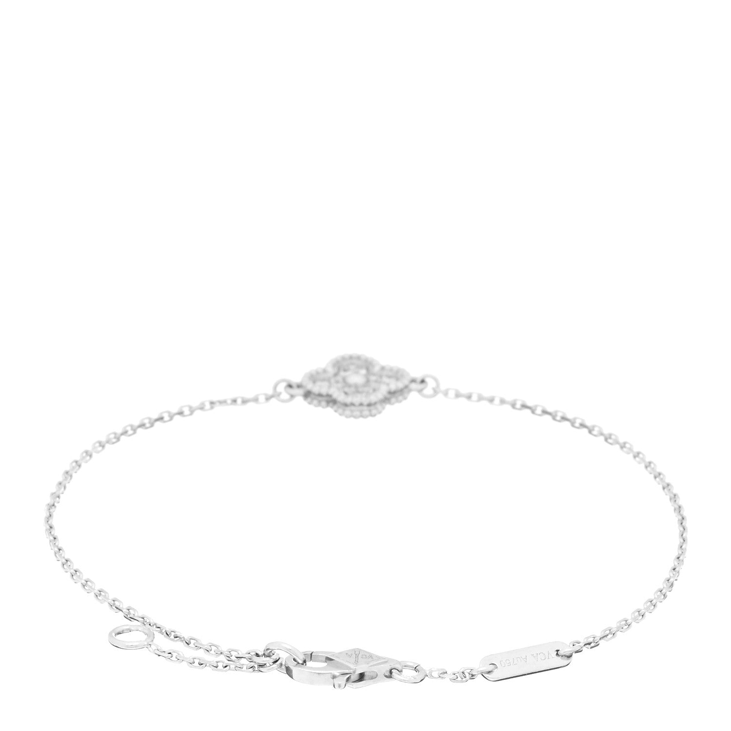 Van Cleef & Arpels 18K White Gold Diamond Sweet Alhambra Bracelet 2 of 3