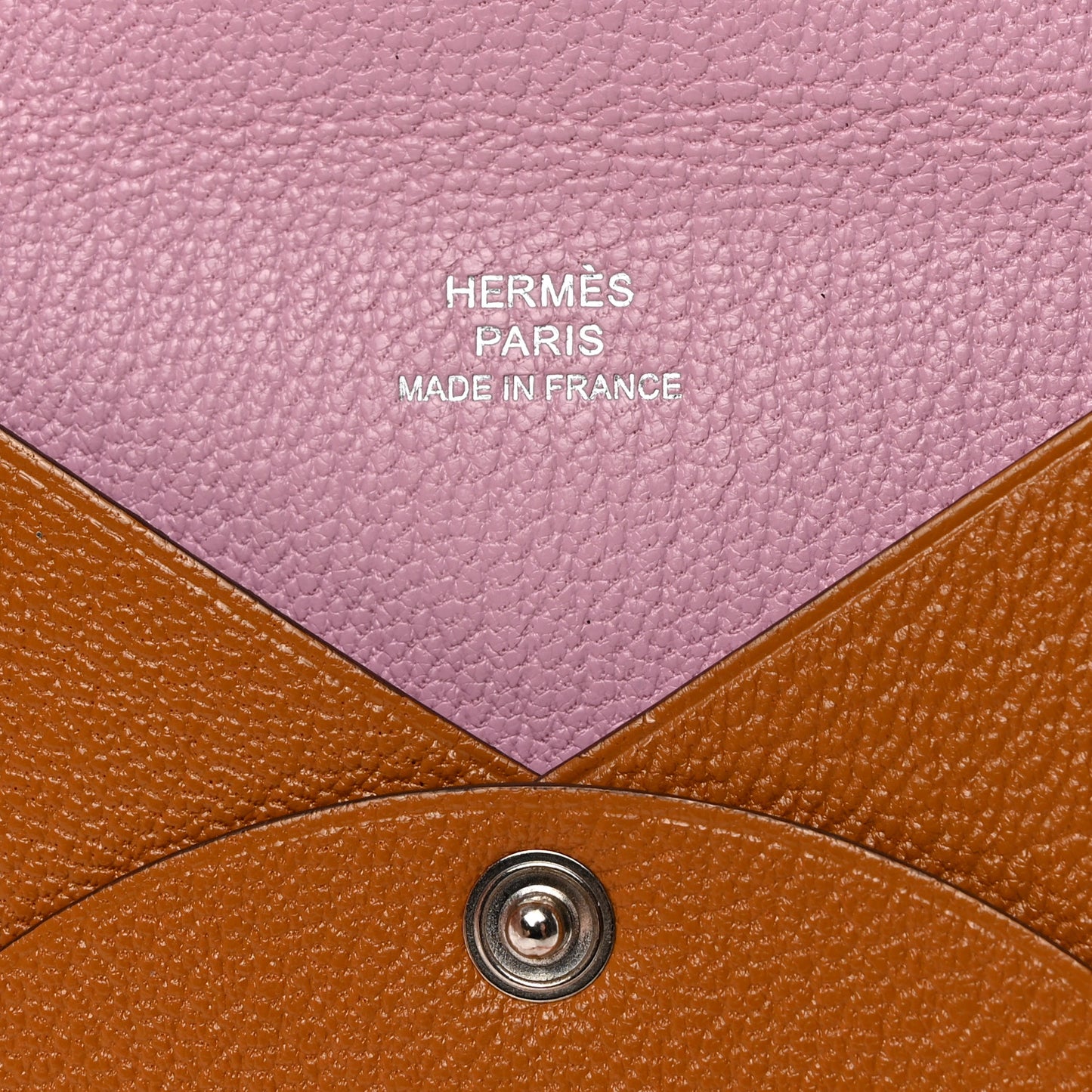 Chevre Mysore Verso Calvi Card Case Caramel Rose Sakura