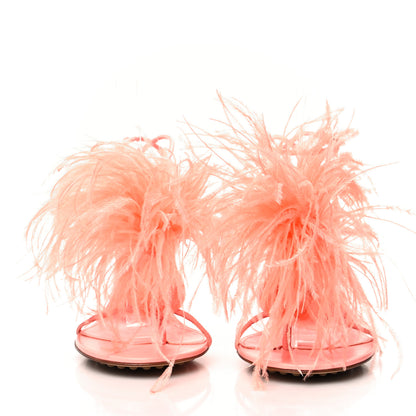 Bottega Veneta Lambskin Feather Dot Sandals 37.5 Flamingo 2 of 7