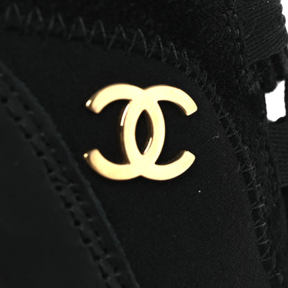 Chanel Velvet Calfskin Mixed Fibers CC Sneakers 38.5 Black 11 of 15