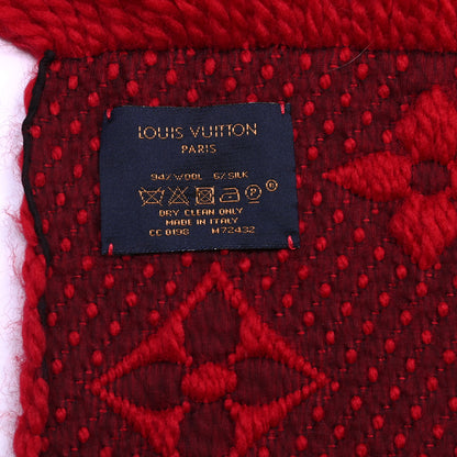Louis Vuitton Wool Silk Logomania Scarf Rubis 4 of 4