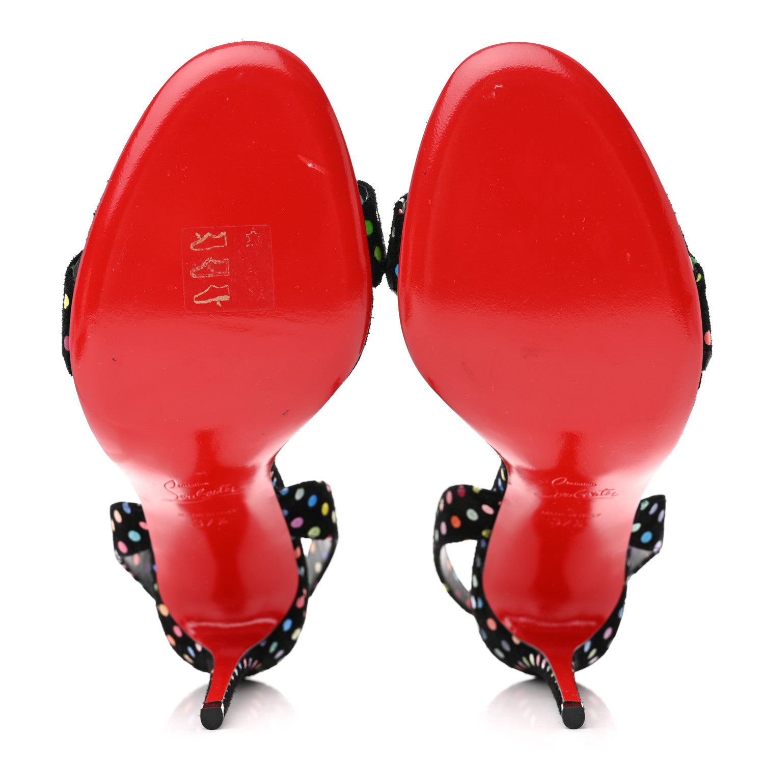 Christian Louboutin Suede O Marylin Sandals Heels 37.5 Black Multicolor 5 of 12