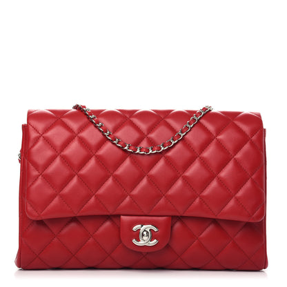 Chanel Lambskin Quilted Clutch With Chain Flap Red 1 of 10