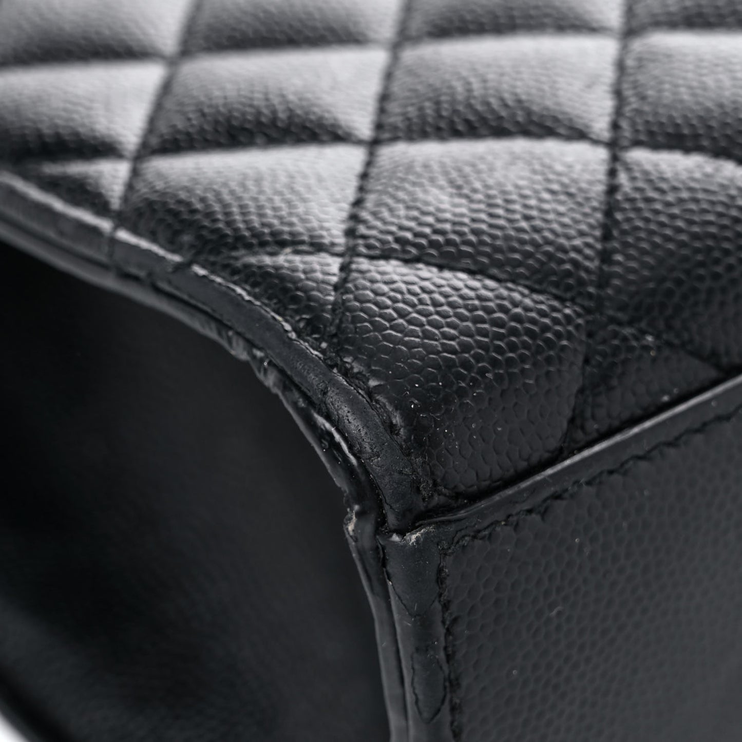 Grain De Poudre Textured Mixed Matelasse Large Triquilt Monogram Satchel Black