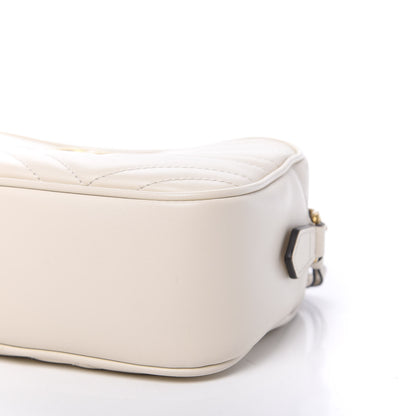 Gucci Calfskin Matelasse Small GG Marmont Chain Shoulder Bag White 9 of 12