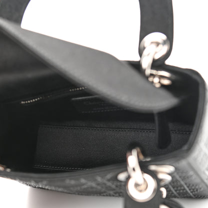 Christian Dior Satin Crystal Cannage Mini Lady Dior Black 4 of 8