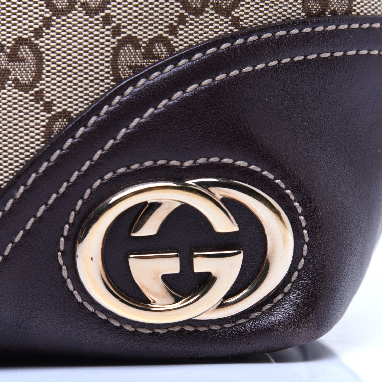 Gucci Monogram Medium New Britt Tote Brown 11 of 12