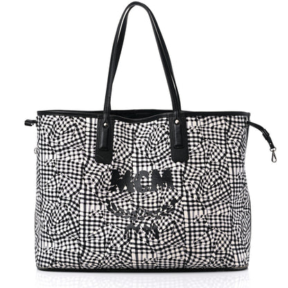 MCM Visetos Large Liz Reversible Shopper Tote Black 4 of 21
