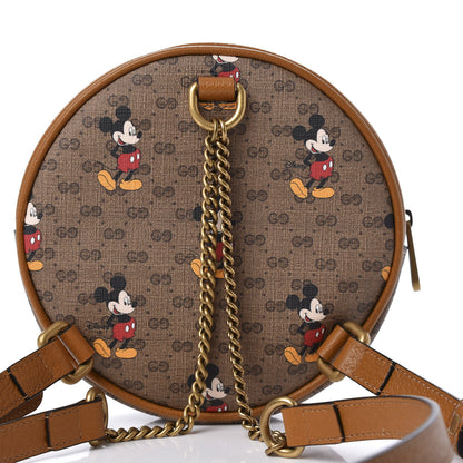 Gucci X DISNEY Mini Vintage GG Supreme Monogram Mickey Mouse Round Backpack Beige Vintage Sun Oil 11 of 14