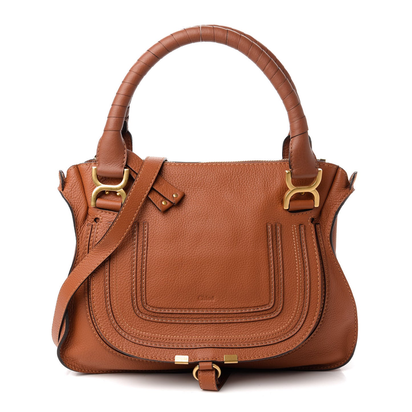 Calfskin Medium Marcie Satchel Tan