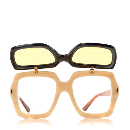 Gucci Acetate Oversized Flip Up Sunglasses GG0088S Tortoise 3 of 9