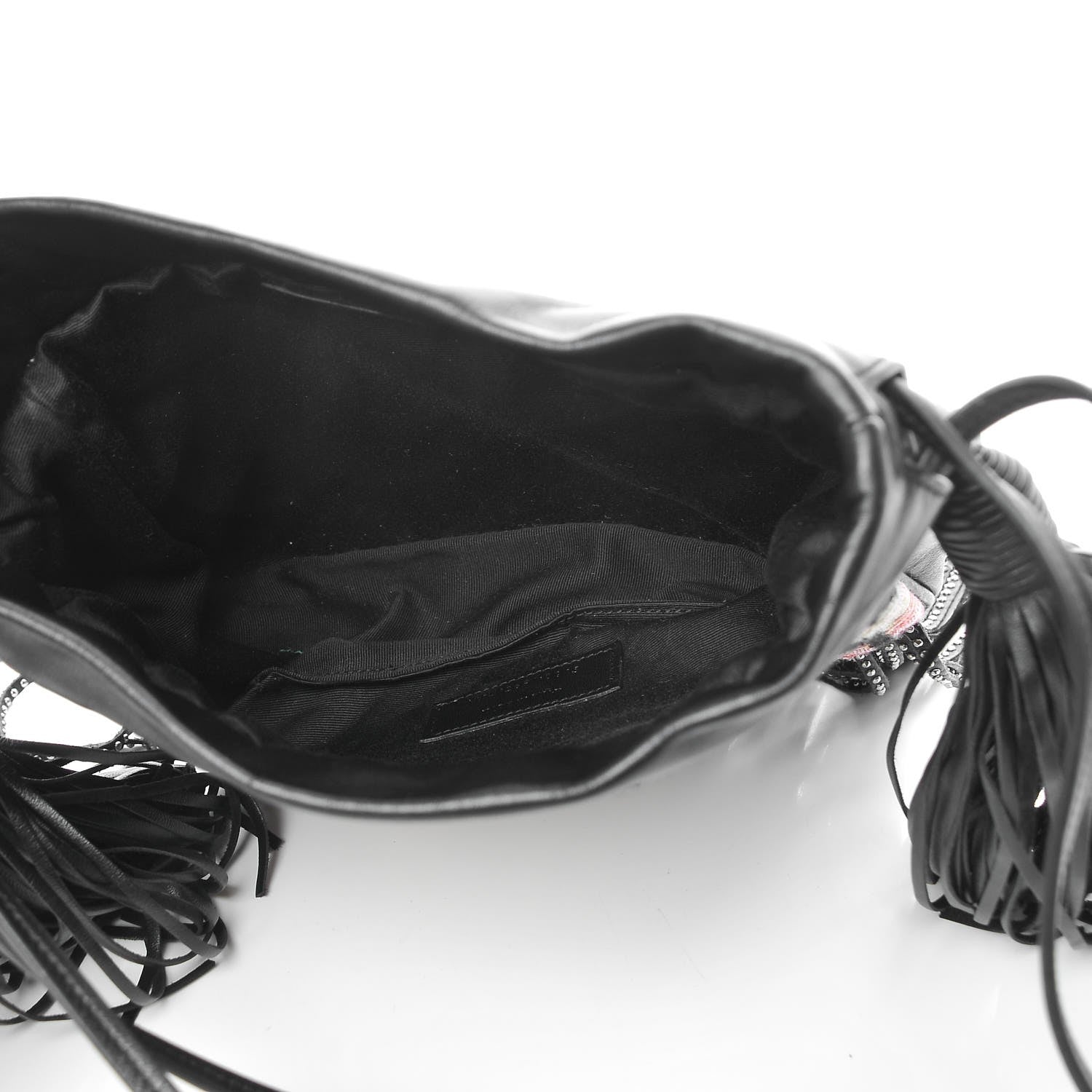 Saint Laurent Jacquard Leather Small Fringed Sunset Helena Bucket Bag 5 of 7