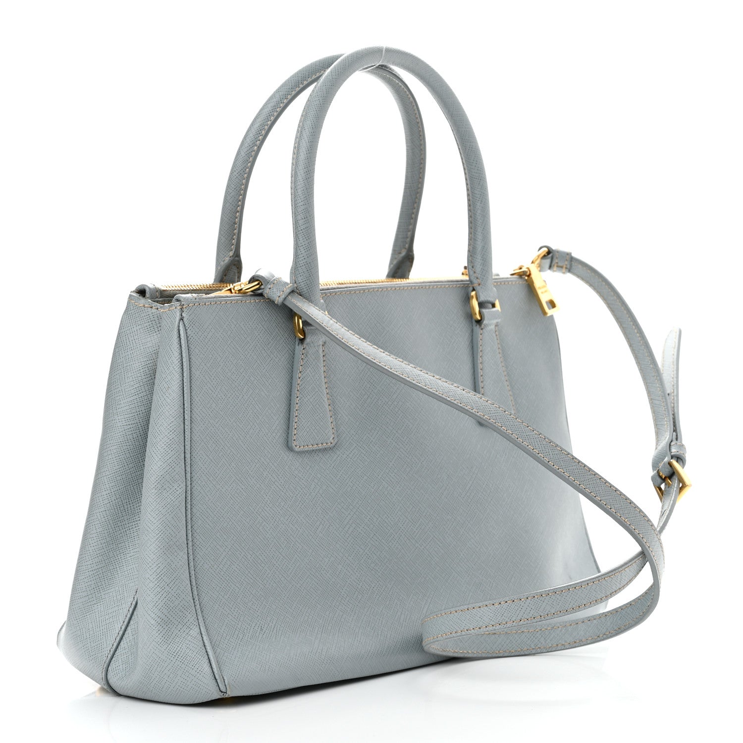 Prada Saffiano Small Galleria Double Zip Tote Lago 3 of 12