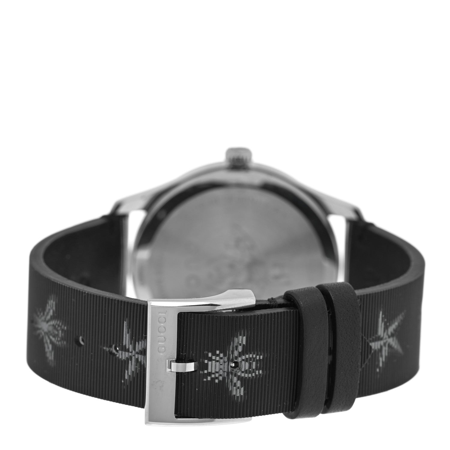 Gucci Stainless Steel Calfskin 38mm G-Timeless Bee Star Hologram Quartz Watch Black 3 of 4