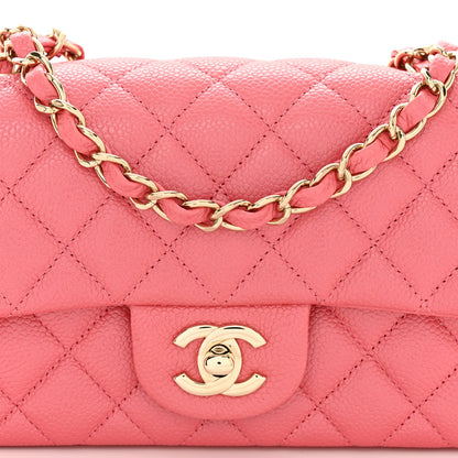 Chanel Caviar Quilted Mini Rectangular Flap Dark Pink 8 of 10
