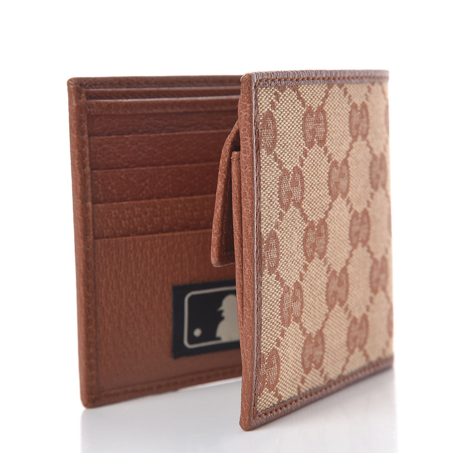 X MLB Monogram NY Yankees Bi-Fold Wallet Beige Ruggine Ivory