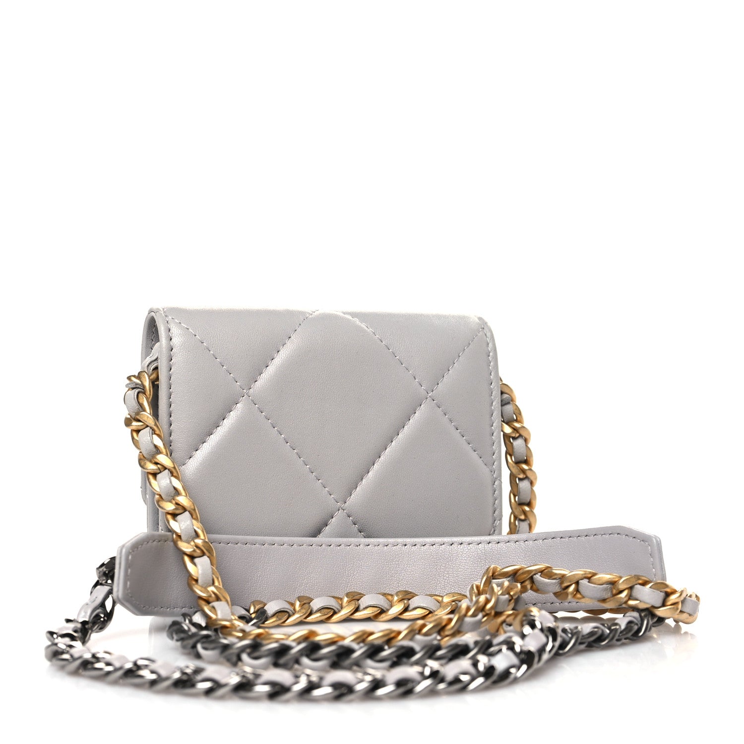 Chanel Lambskin Quilted Chanel 19 Flap Belt Bag Grey 3 of 10