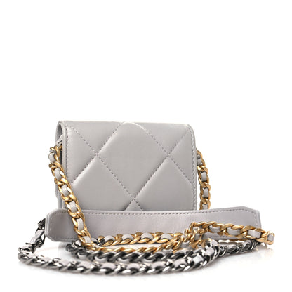 Chanel Lambskin Quilted Chanel 19 Flap Belt Bag Grey 3 of 10