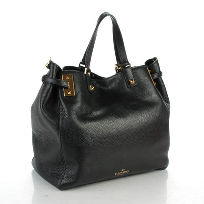 Valentino Garavani Grained Calfskin Jamaica Beaded My Rockstud Tote Black 3 of 8