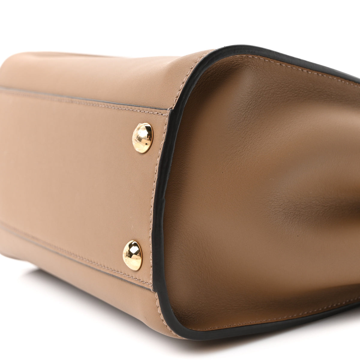 Fendi Vitello Seta Fabric Jacquard FF 1974 Mini Peekaboo Iconic Satchel Sand Tobacco Moro 9 of 9