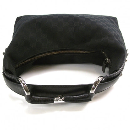 Gucci Monogram Medium Horsebit Chain Hobo Black 6 of 11