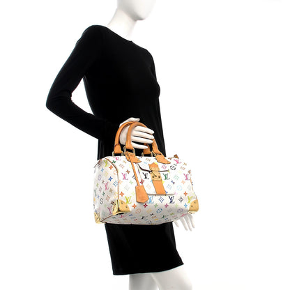 Louis Vuitton Monogram Multicolor Speedy 30 White 2 of 7
