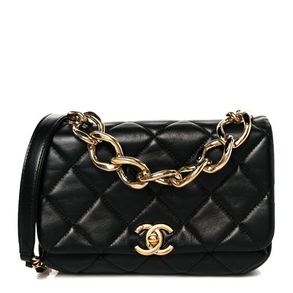 Chanel Lambskin Quilted Small Color Match Flap Black 1 of 11