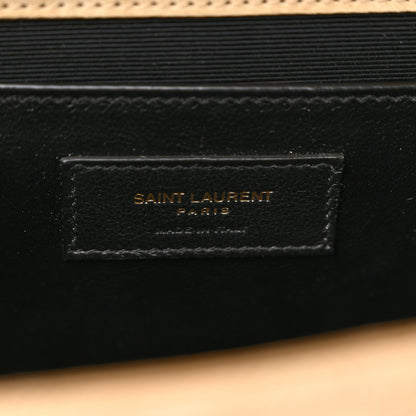 Saint Laurent Suede Mixed Matelasse Triquilt Medium Monogram Envelope Satchel Sea Salt 6 of 10