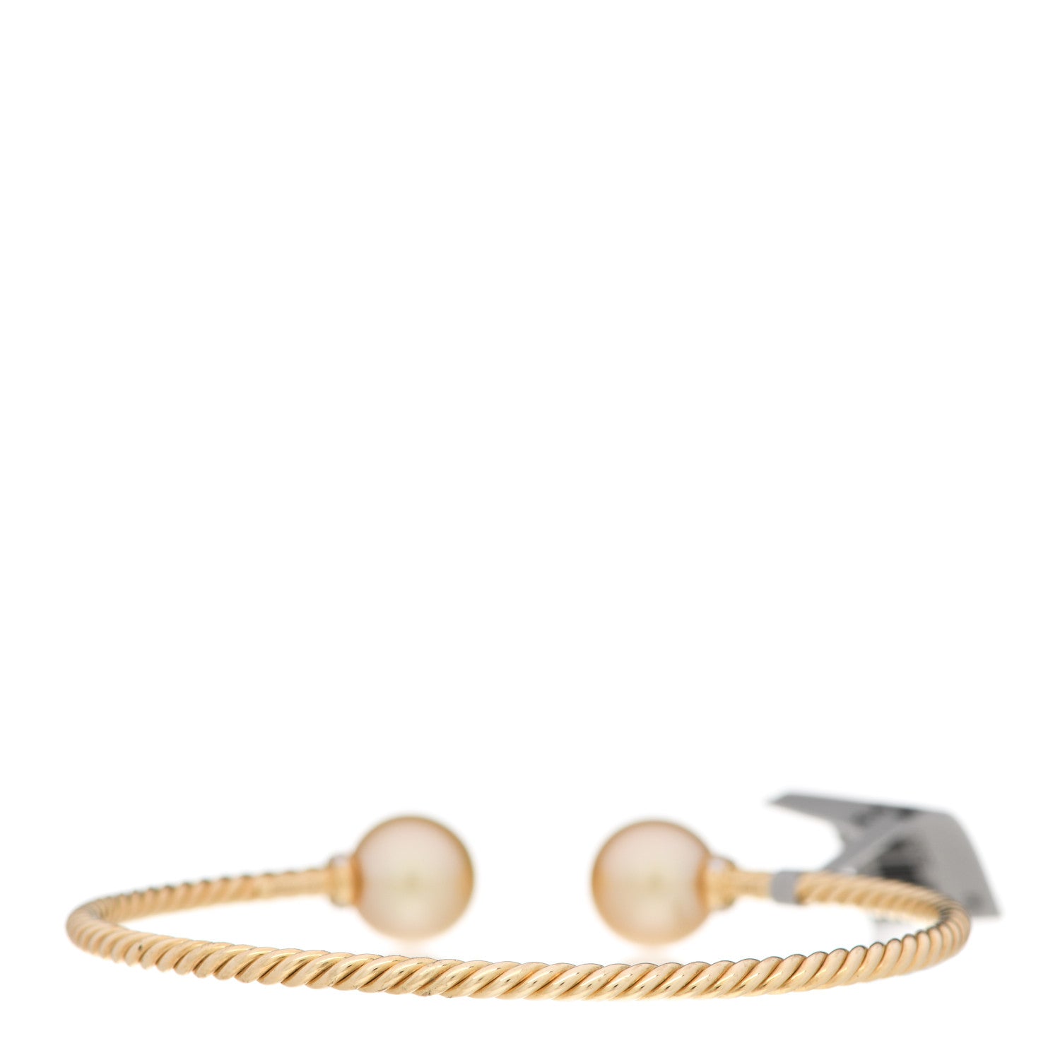 David Yurman 18K Yellow Gold Diamond South Sea Golden Pearl 9mm Solari Bracelet 2 of 4