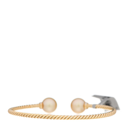 David Yurman 18K Yellow Gold Diamond South Sea Golden Pearl 9mm Solari Bracelet 2 of 4