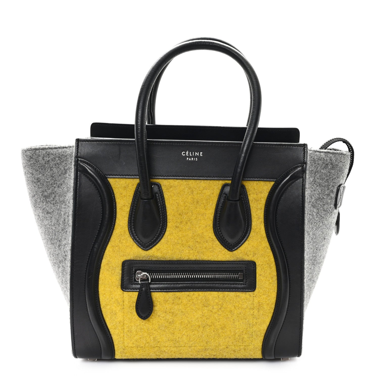 Celine Felt Smooth Calfskin Micro Tri-Color Luggage Black Yellow 1 of 9