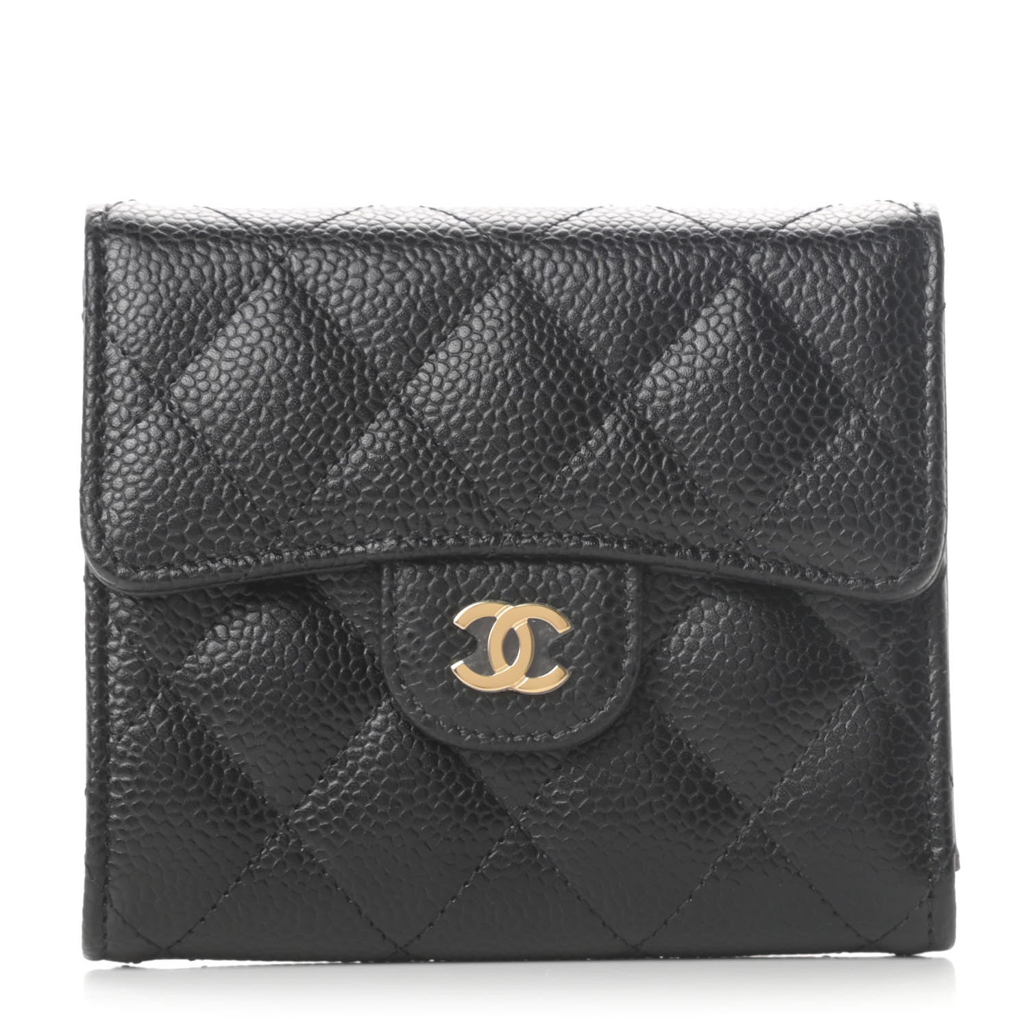 Chanel Caviar Quilted Compact Flap Wallet Black 1 of 9