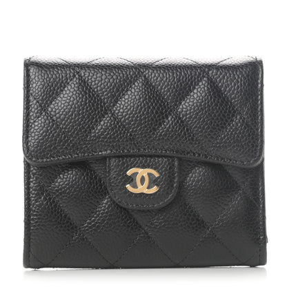 Chanel Caviar Quilted Compact Flap Wallet Black 1 of 9