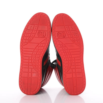 Gucci Calfskin New Praga Karibu High Top Sneakers 37.5 Black Red Green 6 of 9
