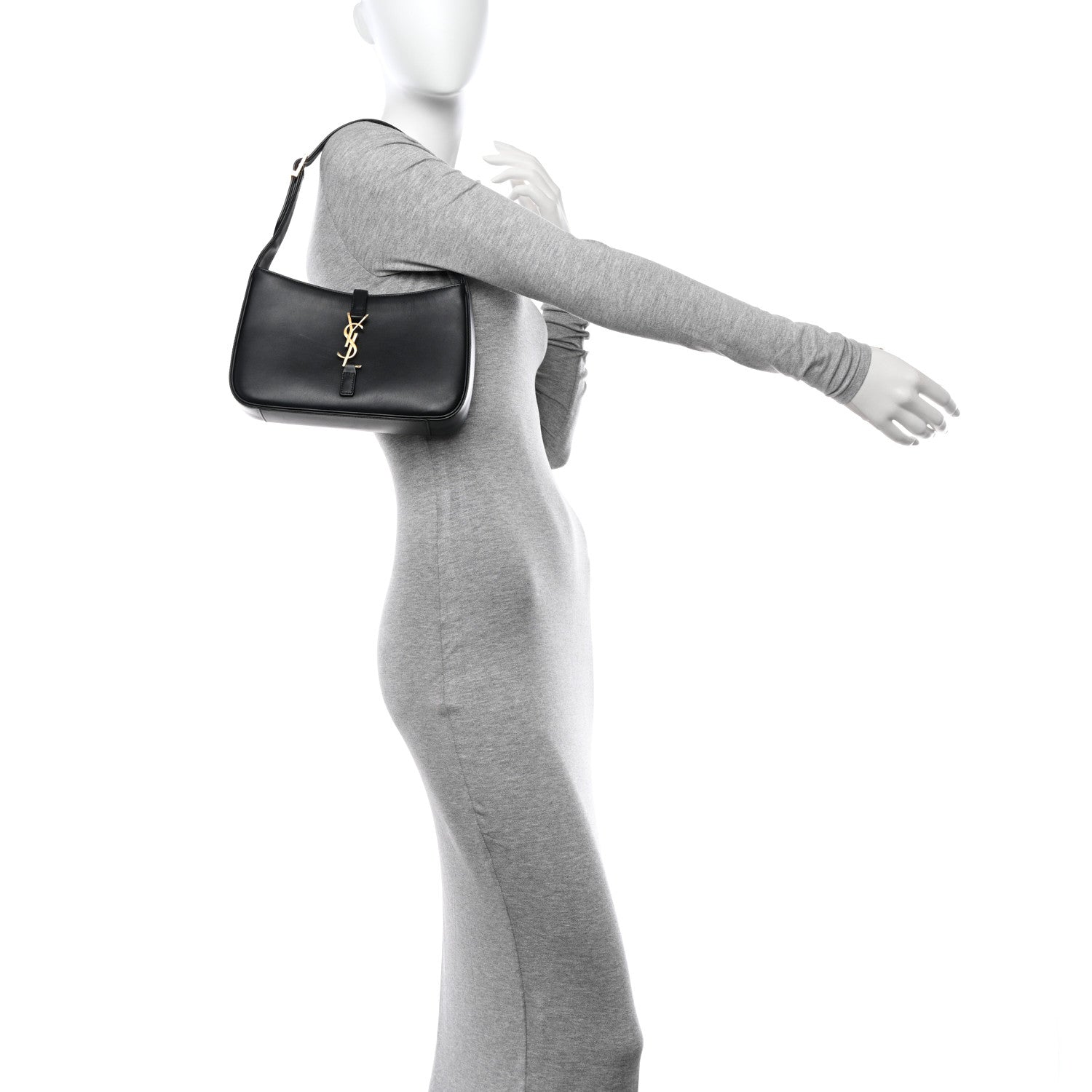 Saint Laurent Smooth Calfskin Le 5 A 7 Hobo Black 2 of 10